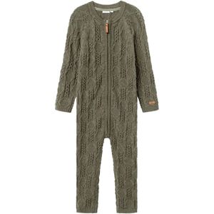 NAME IT Nmmwrilla Wool Ls Knit Suit Rompertje voor jongens (1 stuk), Groen