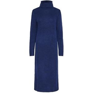 Pieces - Pcjuliana Ls Rollneck Knitt Dress - Blauw - Gebreide Jurk