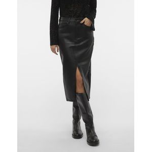 Imitatieleren Rok - Zwart - 96% Polyester, 4% Elastaan