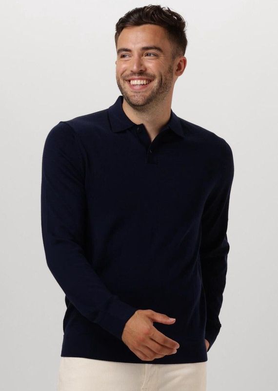 Selected - Lange Mouw Poloshirt - Gebreide Trui - Regular Fit - 100% Merinowol