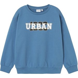 NAME IT Jongens Nkmvildar Ls Sweat Box Unb Sweatshirt, Coronet Blue/Print: Urban, 116