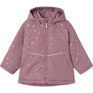 NAME IT Nmfmaxi jas voor meisjes met glitterfolie, korte jas, lila, 80 cm