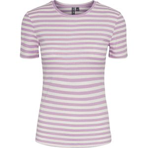 Pcruka Ss Top Noos Bc, Roze Lavendel Gestreept: Cloud Dancer, M, Gestreepte roze lavendel: Cloud Dancer