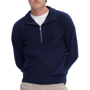 SELECTED - SLHAxel - Trui - Marine - Lange Mouw - Halve Rits