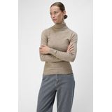 Object Objthess Rollneck Knit Pullover Truien & vesten Dames Sweater Hoodie Vest Taupe
