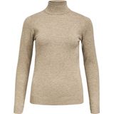 Object Objthess Rollneck Knit Pullover Truien & vesten Dames Sweater Hoodie Vest Taupe