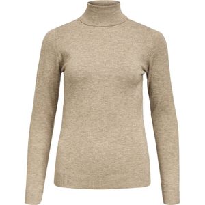 Object Objthess Rollneck Knit Pullover Truien & vesten Dames Sweater Hoodie Vest Taupe