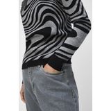 Object Trui Objray Knit Pullover Aop Noos 23040958 Black/medium Gre Dames