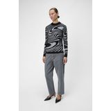 Object Trui Objray Knit Pullover Aop Noos 23040958 Black/medium Gre Dames