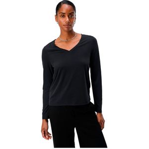 Object - Annie Re T-shirt - Zwart - Jersey - Slim Fit - Lange Mouwen