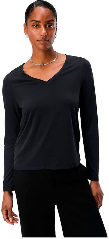 Object - Annie Re T-shirt - Zwart - Jersey - Slim Fit - Lange Mouwen