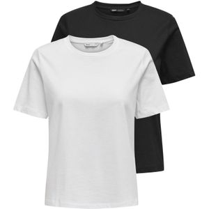 ONLY Kurzarmshirt "ONLONLY S/S TEE NOOS 2 PACK", (Packung, 2 tlg.)