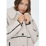 Only - Rubi - Lange Jas - Effen - Comfort Fit, Teddy, Polyester