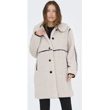 Only - Rubi - Lange Jas - Effen - Comfort Fit, Teddy, Polyester