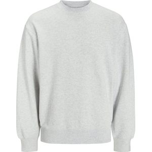 Hoodie - White Melange - Met Ribboorden - Ronde Hals - Lange Mouwen