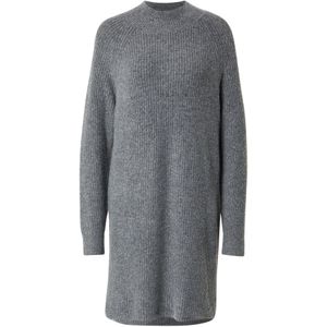 Vitysla High Neck L/S Knit Jurk, dark grey melange, XS