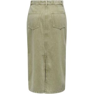 ONLY - Onllola-Cilla - Lange Rok - Olijfgroen - Hoge Taille