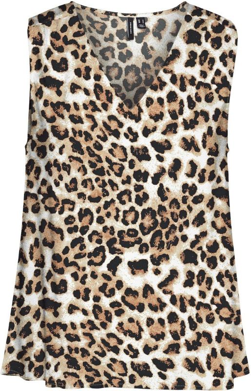 Vero Moda - Animal Patroon Top - Tan - 100% Viscose