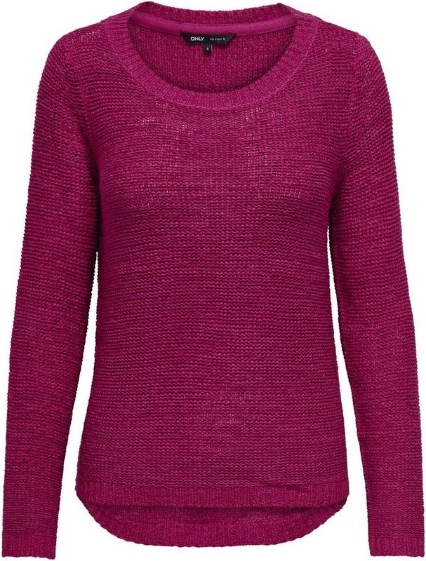 Only - Geena XO - Gebreide Trui - Grijs - Katoen