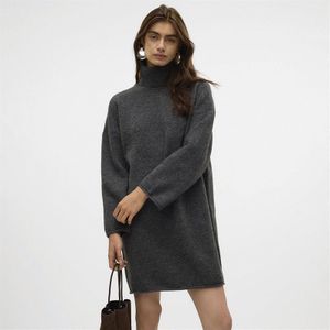 VERO MODA - Vmgemma - Jurk - Donkergrijs Gemêleerd - Knit