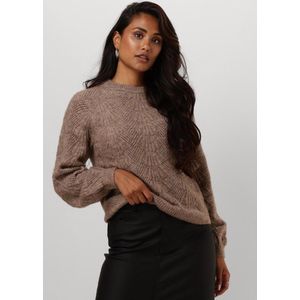 Object Objflora Re Knit Pullover Truien & vesten Dames - Sweater - Hoodie - Vest- Bruin