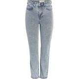 Jeans - Light Blue Denim - 99% Katoen, 1% Elastaan - Hoog Taillehoogte