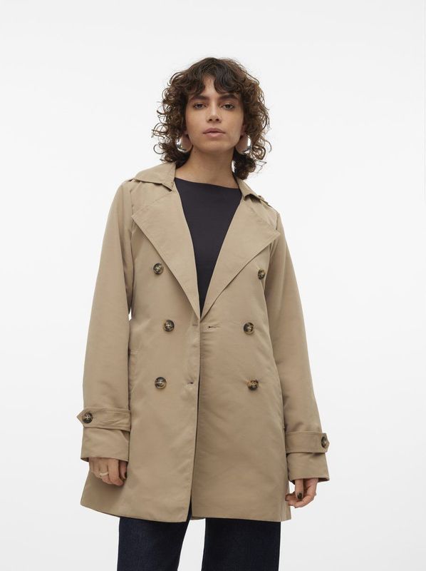 Vmchloe - Trenchcoat - Jas - Omkeerbaar - Lange Mouwen, Riemsluiting, Knoopsluiting, Volledig Gevoerd