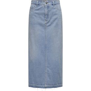 Jdybella - Denim Lange Rok - Blauw - High Waist - Split aan de Achterkant