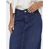 JDY - JDYBella - Rok - Donkerblauw - Denim, Gefranjerde Zoom, Split, 5-Pocket-Style