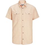 Jack & Jones - Sheridan - Overhemd - Katoen/Linnen - Knoopsluiting, Relaxed Fit, Korte Mouwen