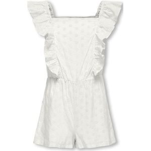 ONLY KOGELLY EMB PLAYSUIT WVN Meisjes Jumpsuit - Cloud Dancer - Maat 140