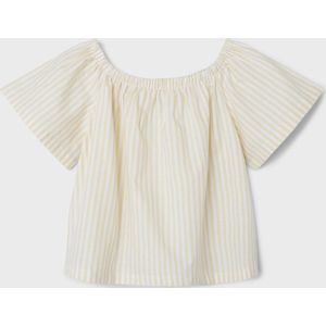 Top - Lichtblauw - Geweven Stof - Korte Mouwen - Wide Fit