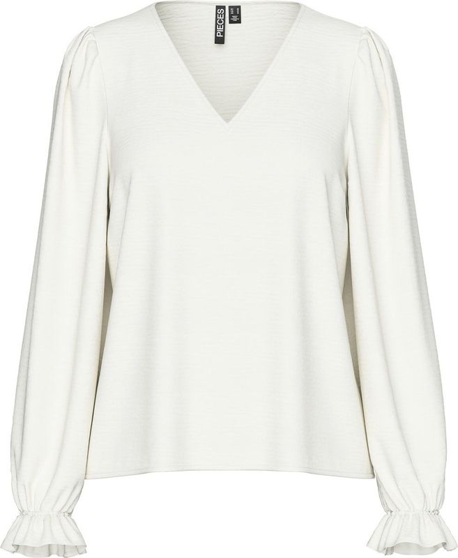 Pieces - Blouse - Wit - Gerecycled Polyester