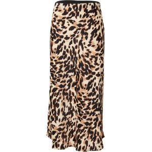 Rok - Midi - Oranje - Polyester Satijn - Elastische Tailleband