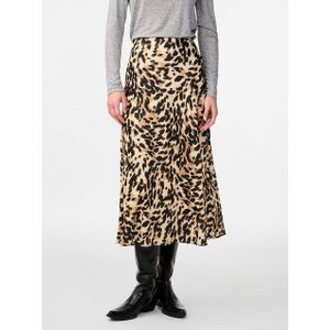 Strookrok - Midi - Blauw - Polyester Satijn - Elastische Tailleband