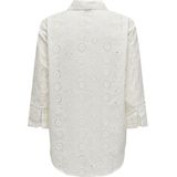 JDY - Overhemd - Lichtblauw - Katoen - Lange Mouwen - Broderie Anglaise