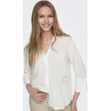 JDY - Overhemd - Lichtblauw - Katoen - Lange Mouwen - Broderie Anglaise