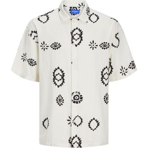 JACK & JONES Overhemd 'JORNoto'  zwart / natuurwit