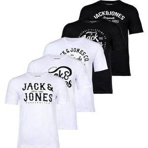 Jack Jones - Jjleogra Tee Ss Crew Neck 5pk Mp - Heren - t-Shirts