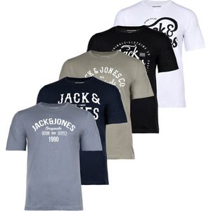Jack Jones - Jjleogra Tee Ss Crew Neck 5pk Mp - Heren - t-Shirts