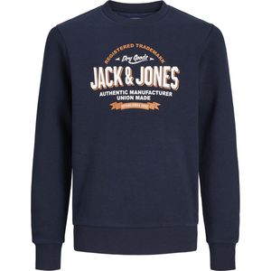 JACK&JONES JUNIOR JJELOGO SWEAT CREW 2 CO/25 NOOS JNR Jongens Trui - Navy Blazer White + Marmelade