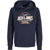 JACK&JONES MINI JJELOGO SWEAT HOOD 2 CO/25 NOOS MNI Jongens Trui - Navy Blazer White + Marmelade