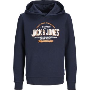 JACK&JONES MINI JJELOGO SWEAT HOOD 2 CO/25 NOOS MNI Jongens Trui - Navy Blazer White + Marmelade