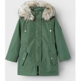 NAME IT - Parka - Groen - 100% Polyester - Afneembare Capuchon