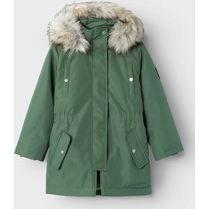 NAME IT - Parka - Groen - 100% Polyester - Afneembare Capuchon