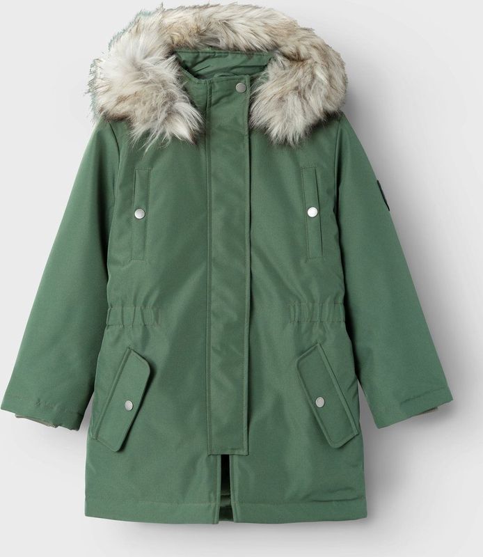 NAME IT - Parka - Groen - 100% Polyester - Afneembare Capuchon