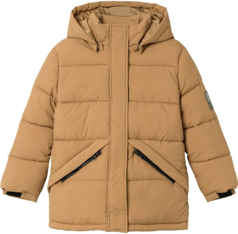 NAME IT - Pufferjas - Groen - Geweven Stof - Afneembare Capuchon