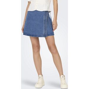 ONLY Onlvilla Wrap Tie Skirt Dnm Gua Noos Damesrok, Lichtblauw jeans