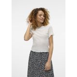 Vero Moda T-shirt Vmshelby Ss O-neck Short Top Vma No 10311731 Snow White Dames