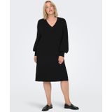 Only Carmakoma - Jerseyjurk - V-Hals - Lange Mouwen - Midi-lengte - Regular Fit